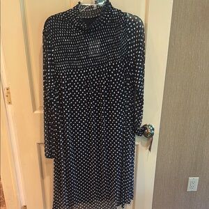 Elegant Black and White Polka Dot Dress